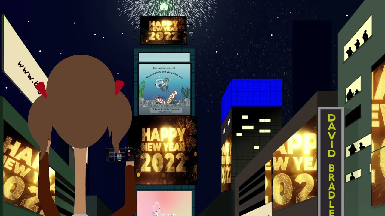 New York Times Square Ball Drop | Big Head Bob and Long Neck Lisa