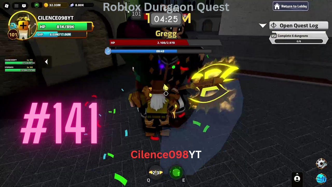 Roblox Dungeon Quest Gameplay #141 Defeating Gregg In The Canals!