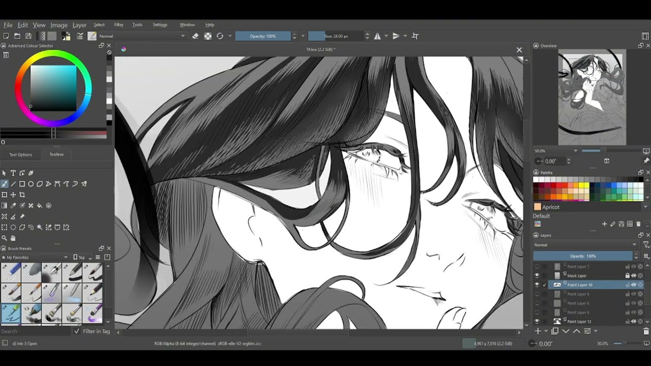 Drawing process / speedpaint Krita №15