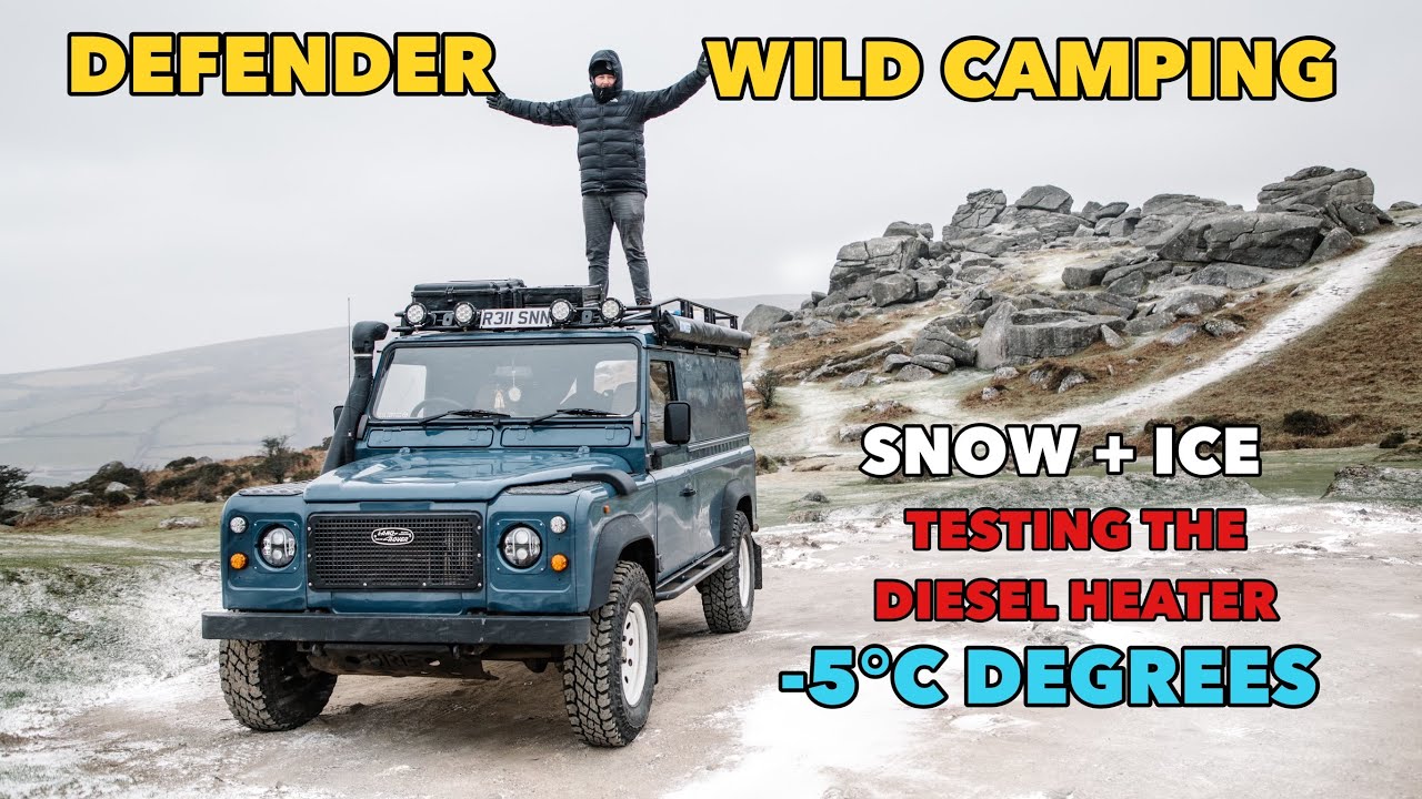 Defender -5°C Wild Camping in the Dartmoor Snow