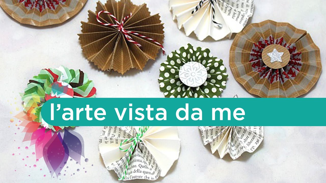Coccarde di carta Tutorial- Paper Rosettes-Scrapbooking Tutorial-Christmas Packaging