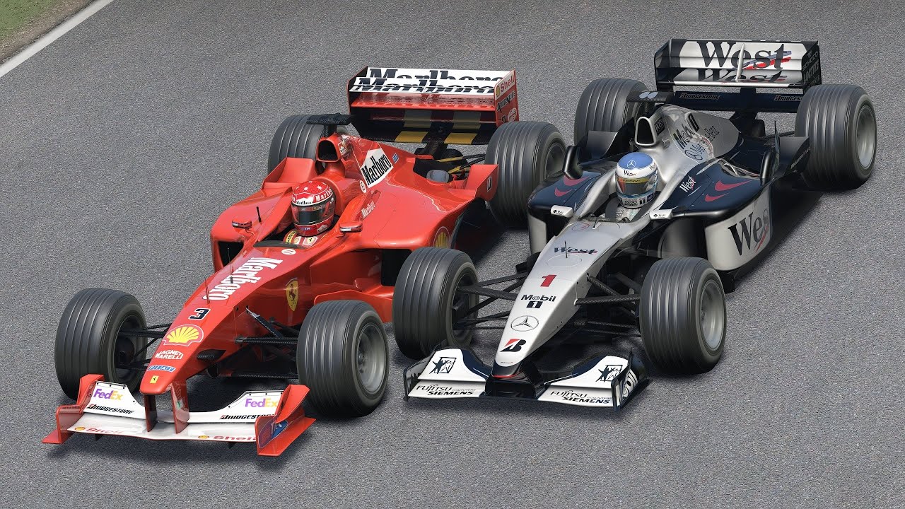 Michael Schumacher vs Mika Häkkinen | Ferrari F1-2000 vs McLaren-Mercedes MP4/15 | F1 2000 at Imola