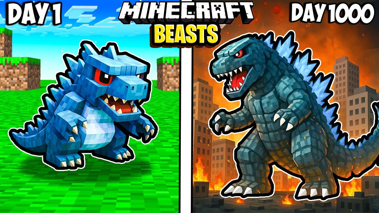 I Survived 1000 Days as BEASTS in minecraft