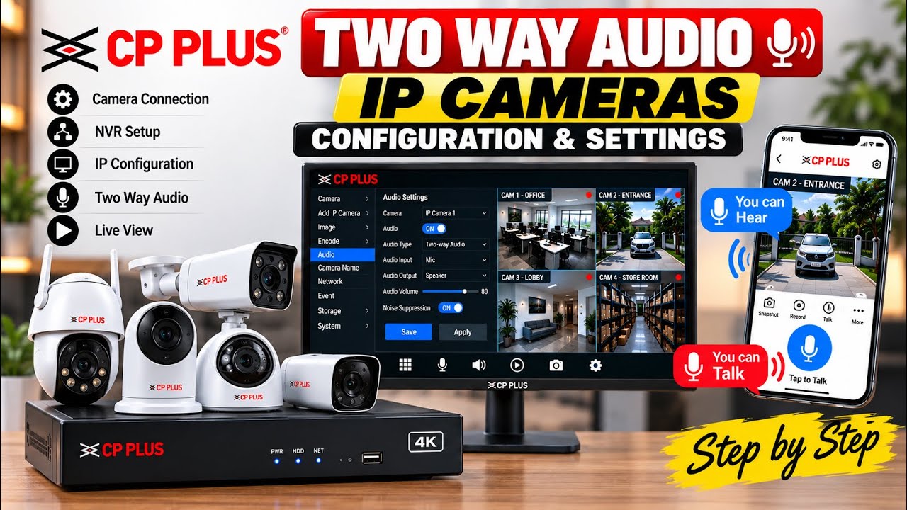 CP PLUS 2-Way Audio IP Camera Configuration & Settings | Complete Setup Guide 🔥