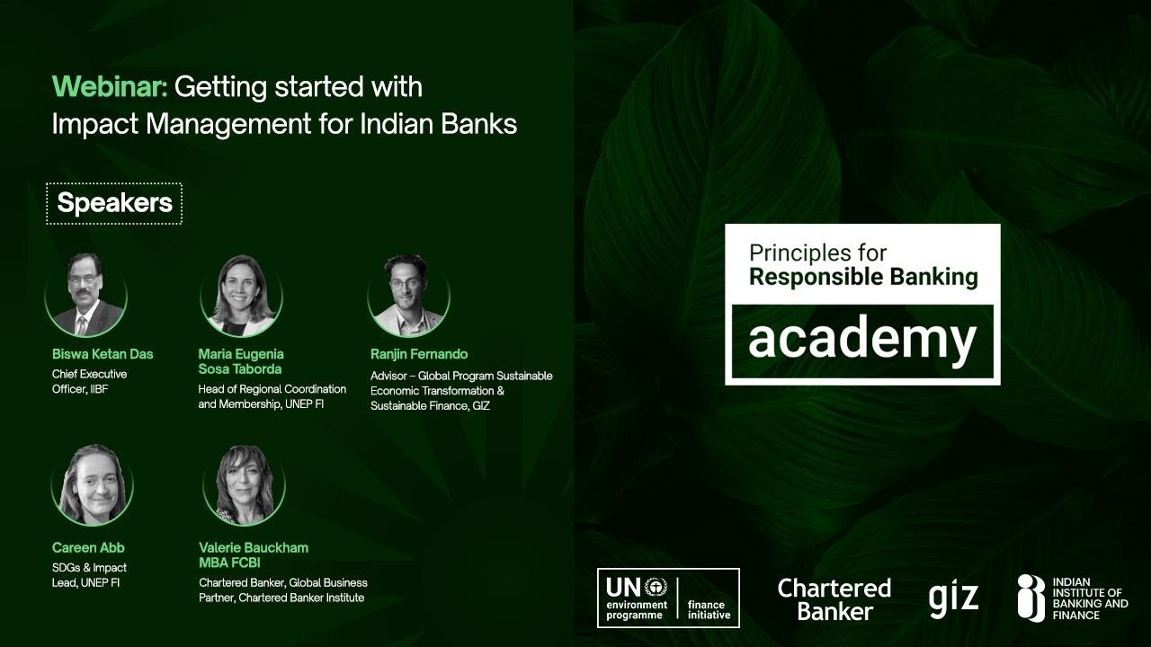 Getting Started with Impact Management for Indian Banks | IIBF, UNEP-FI, GIZ & CBI