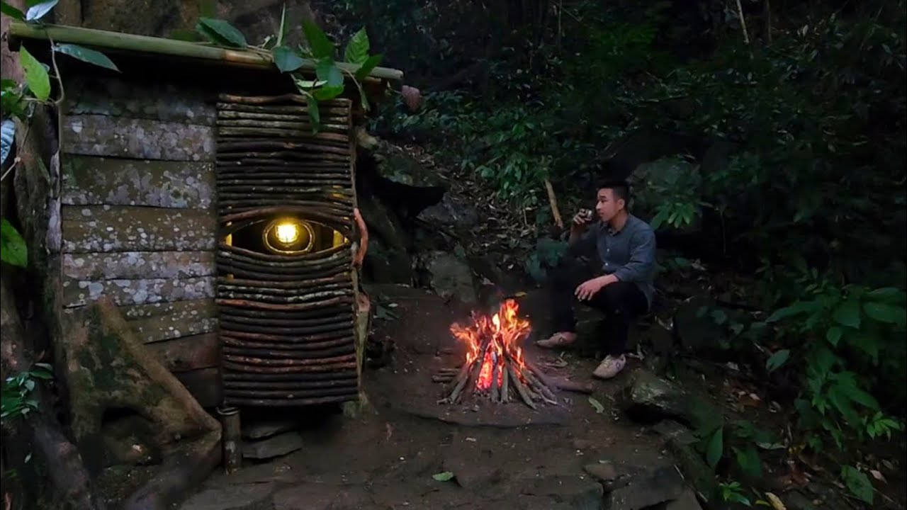 Building a Wooden House in Forest | Countryside Survival Life | Build a Wooden Survival Shelter