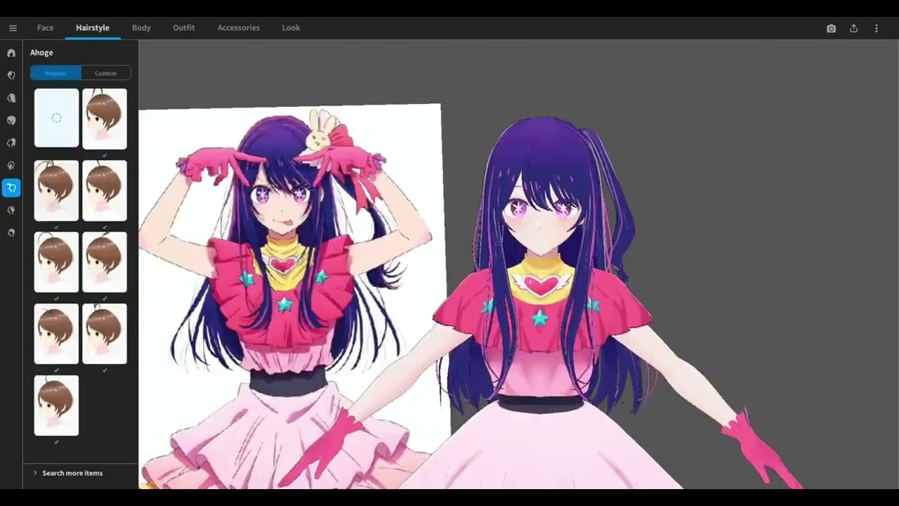 [모델 배포 / model share] 호시노 아이 3D 제작과정 타임랩스 / mmd 모델