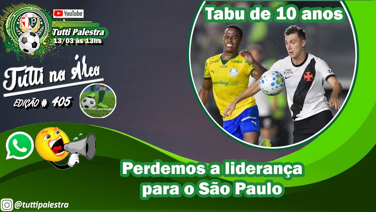 🔴#AOVIVO | Tutti na Área #404 - Palmeiras perde para o Vasco em São Januário.
