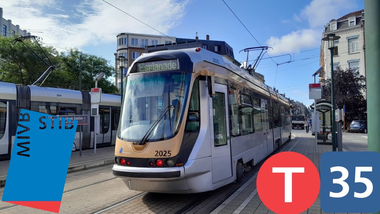 STIB Tram 35 Trajet complet (Esplanade vers Schaerbeek Gare) dans un T2000 (2025)