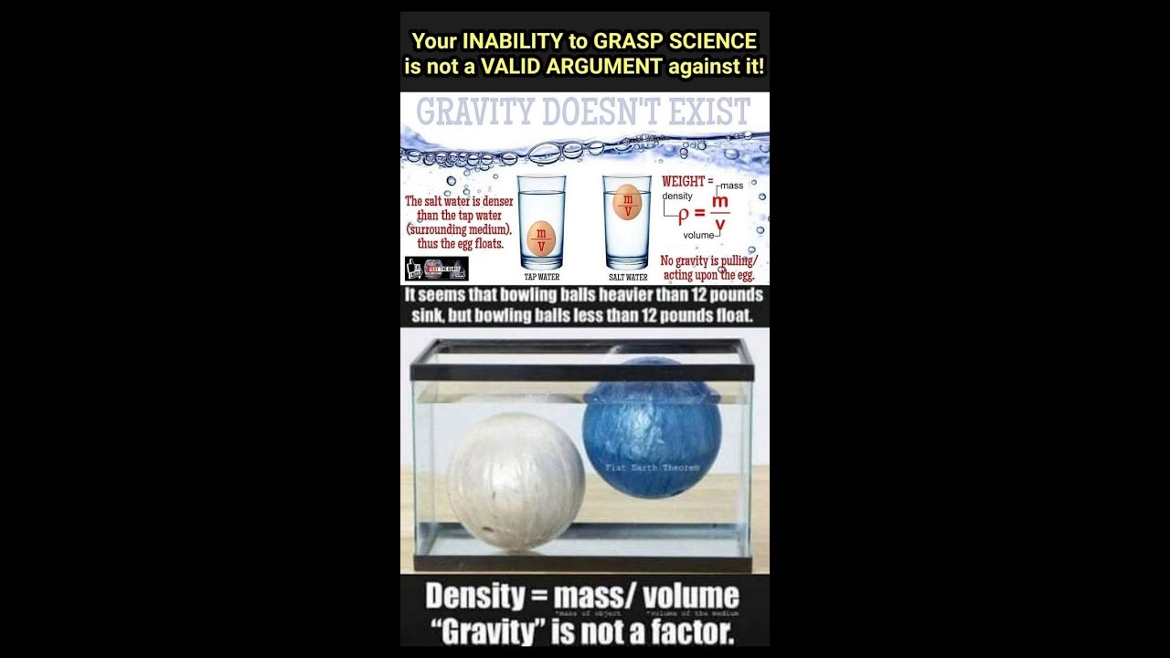 gravity hoax experiment - Nikon P1100 - Buoyancy and density TRUTH 