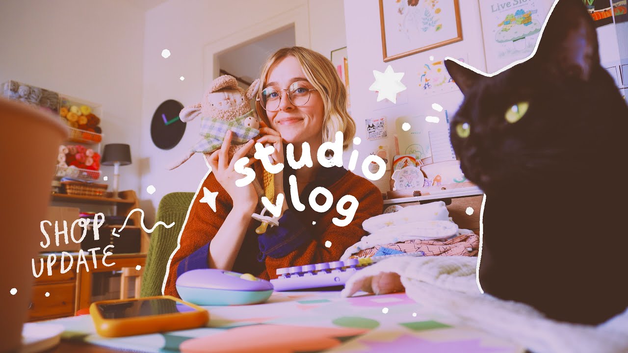 C'est bient&ocirc;t la fin ! ⭐ cozy studio vlog 🌷 pr&eacute;paration de mon dernier shop update, cuisine & haul