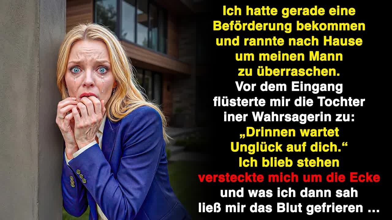 Ich wollte die gute Nachricht sagen  Da flüsterte sie  „Geh nicht rein, dich erwartet ein Unglu