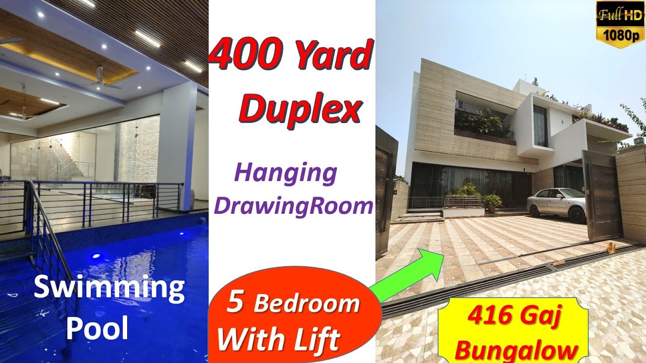 400 gaj house design with pool | 400 yard house design with Garden | 400 Gaj Luxury Villa