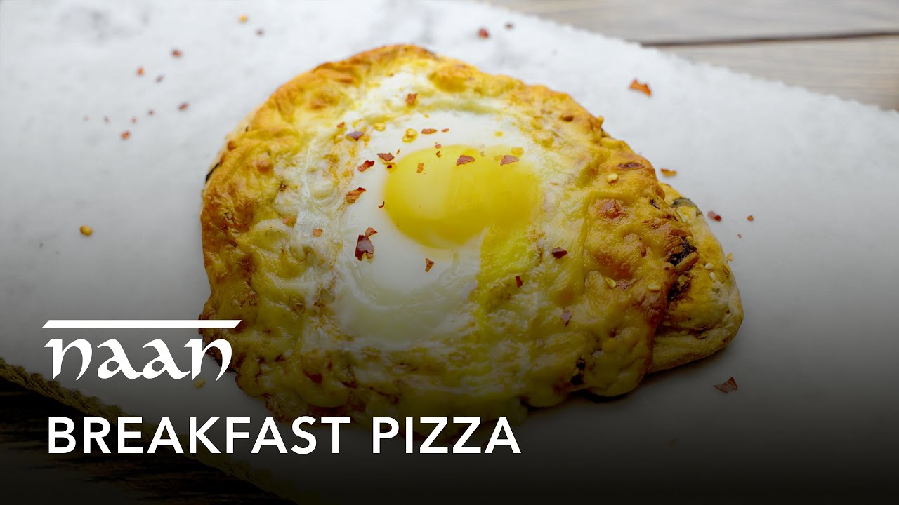 Naan Breakfast Pizza | Tasty Indian Flatbread with Egg and Cheese | Tandoori Naan with Tikka Masala