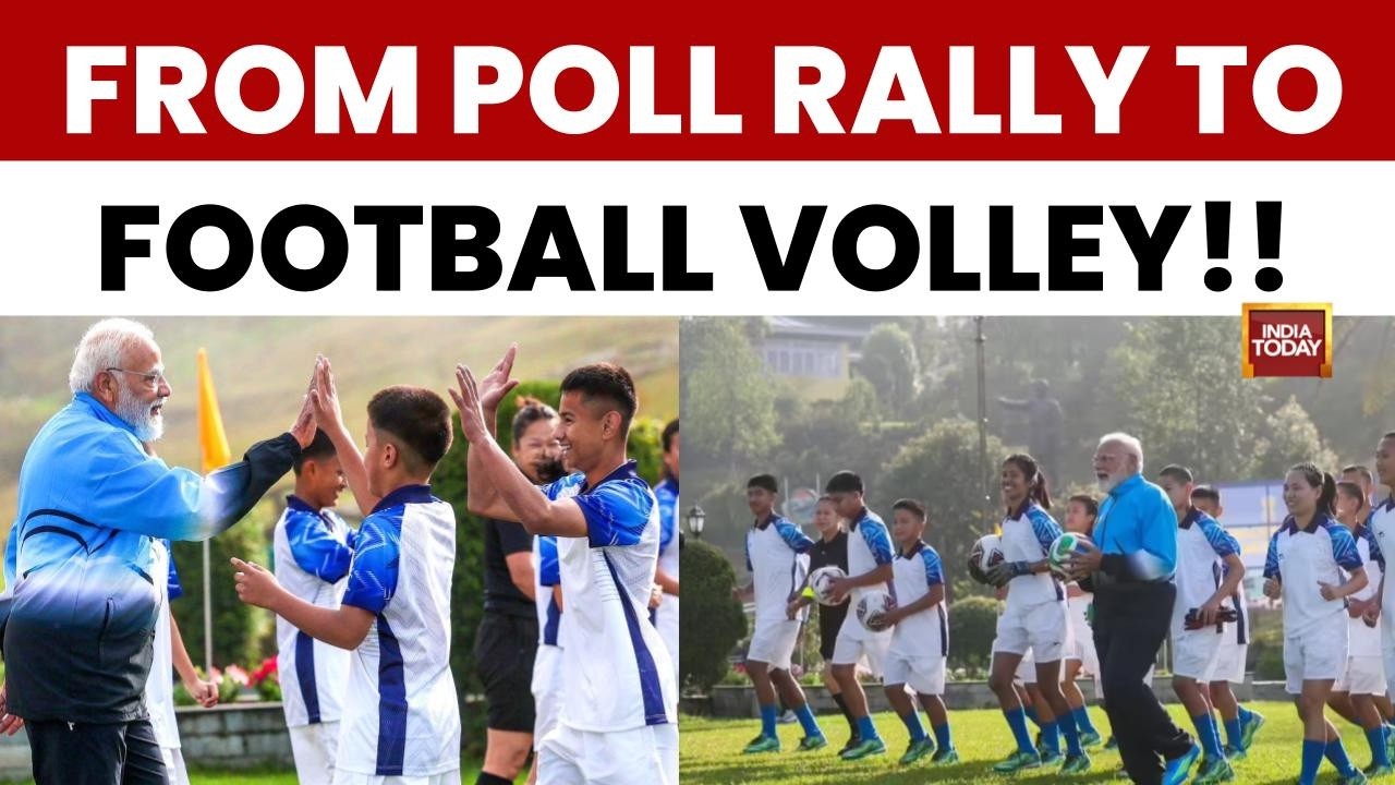 Modi In Sikkim: PM Plays Football In Sikkim Before Statehood Event And West Bengal Elections