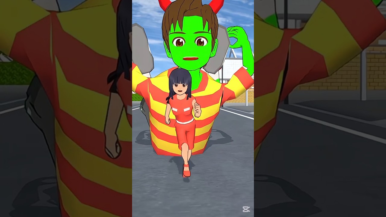 Kid Yuta is Very Scared from Giant Police Monster #shorts#sakuraschoolsimulator #sss #trending