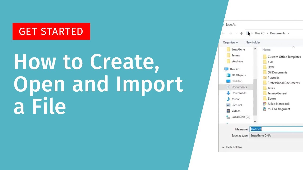 Getting Started: How to Create Open and Import a File in SnapGene