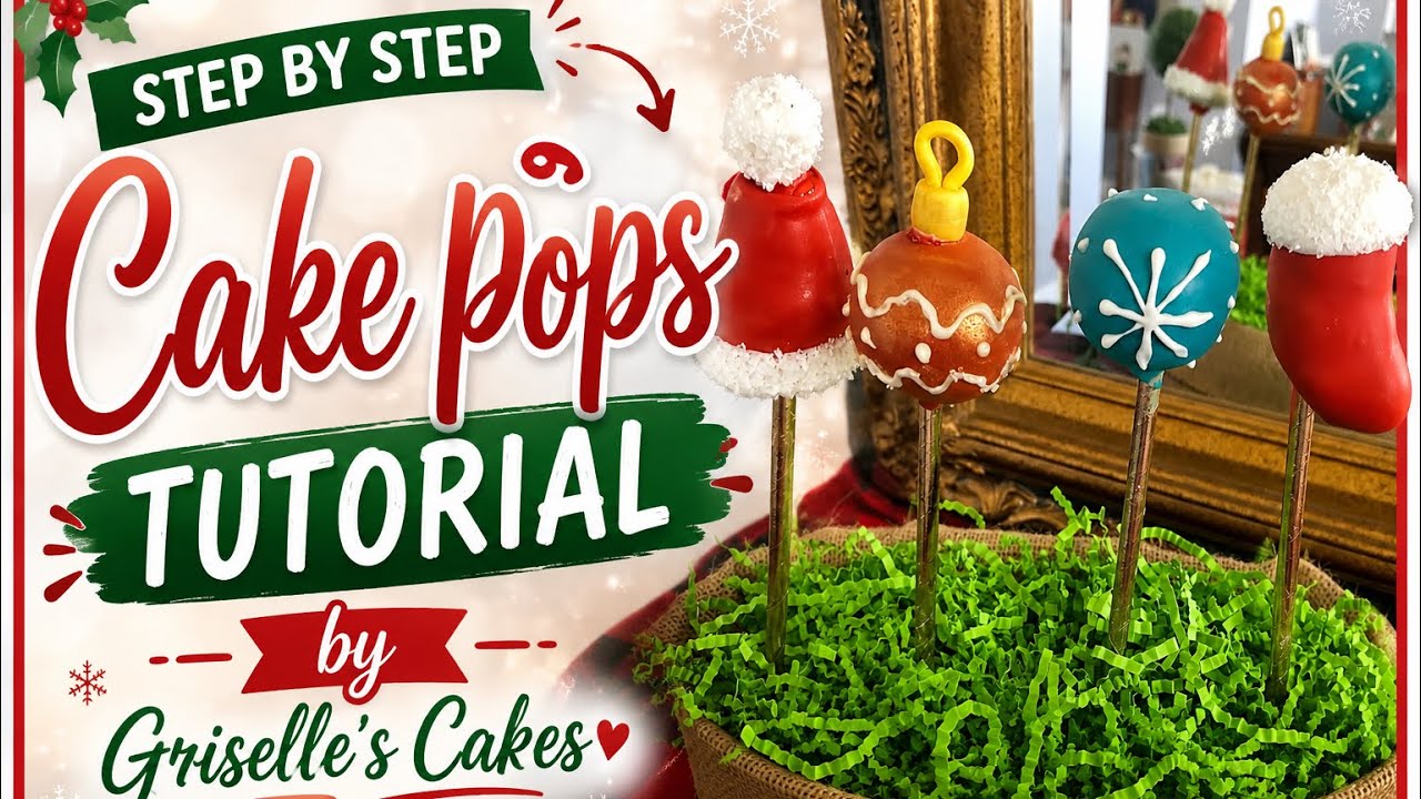CHRISTMAS CAKE POPS TUTORIAL | TUTORIAL DE PALETAS DE BIZCOCHO | HOLIDAY 2020 🎄| GRISELLE'S CAKES