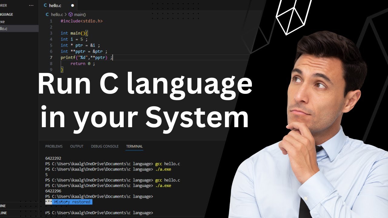 How to Run C language in windows 10 || Run C language in windows