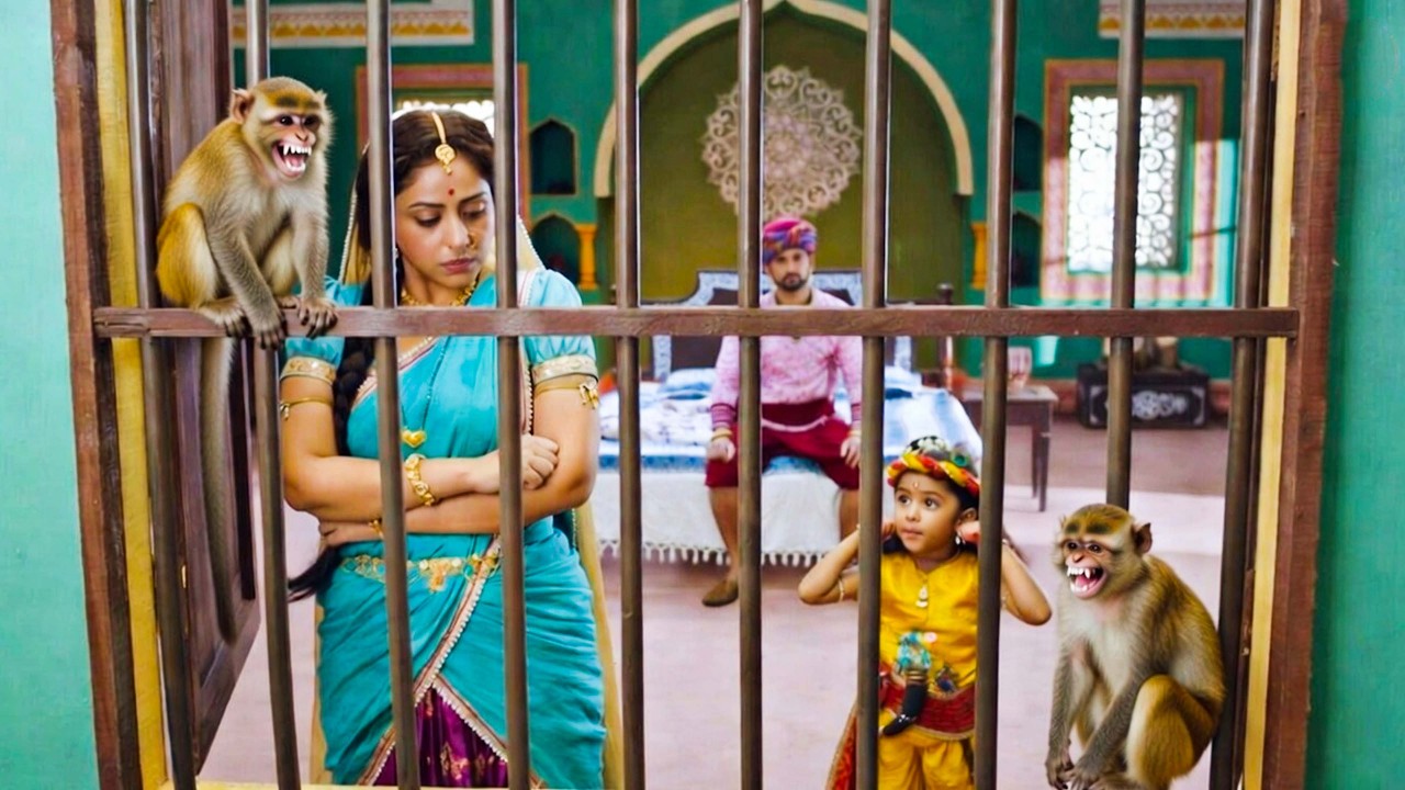 खूंखार बंदर ने कान्हा के घर में मचाया आतंक, यशोदा माँ डर गई || #Kanha || #krishnaleela | NEw Episode