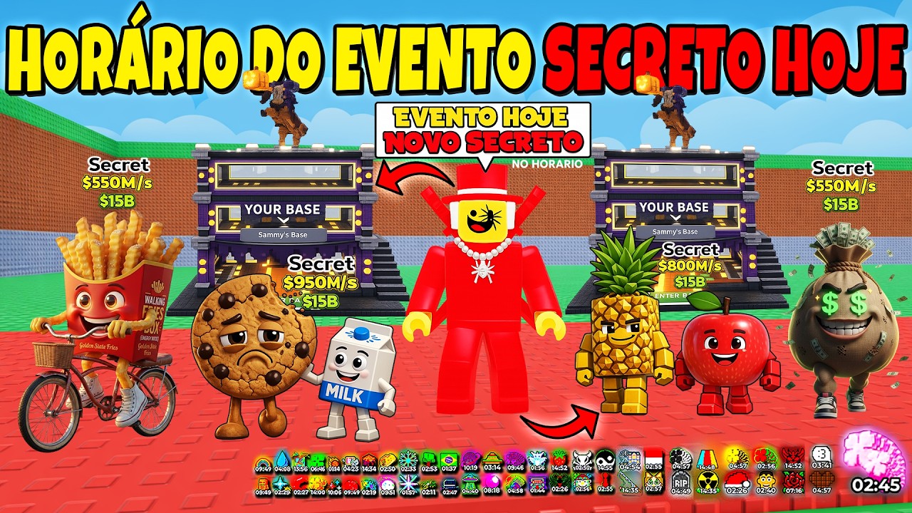 😱 PARE TUDO! SAMMY CONFIRMOU A HORA DO EVENTO SECRETO HOJE! (N&Atilde;O PERCA!) 🤯 | Roube um Brainrot