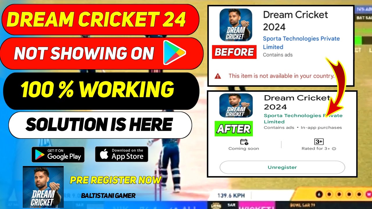 Dream cricket 24 Not showing on playstore Solve 🔥 Dream cricket 24 Kese install kre 🔥 #DC24