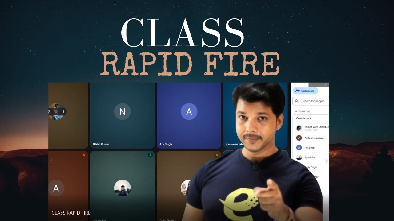 CLASS RAPID FIRE || LEARN ENGLISH