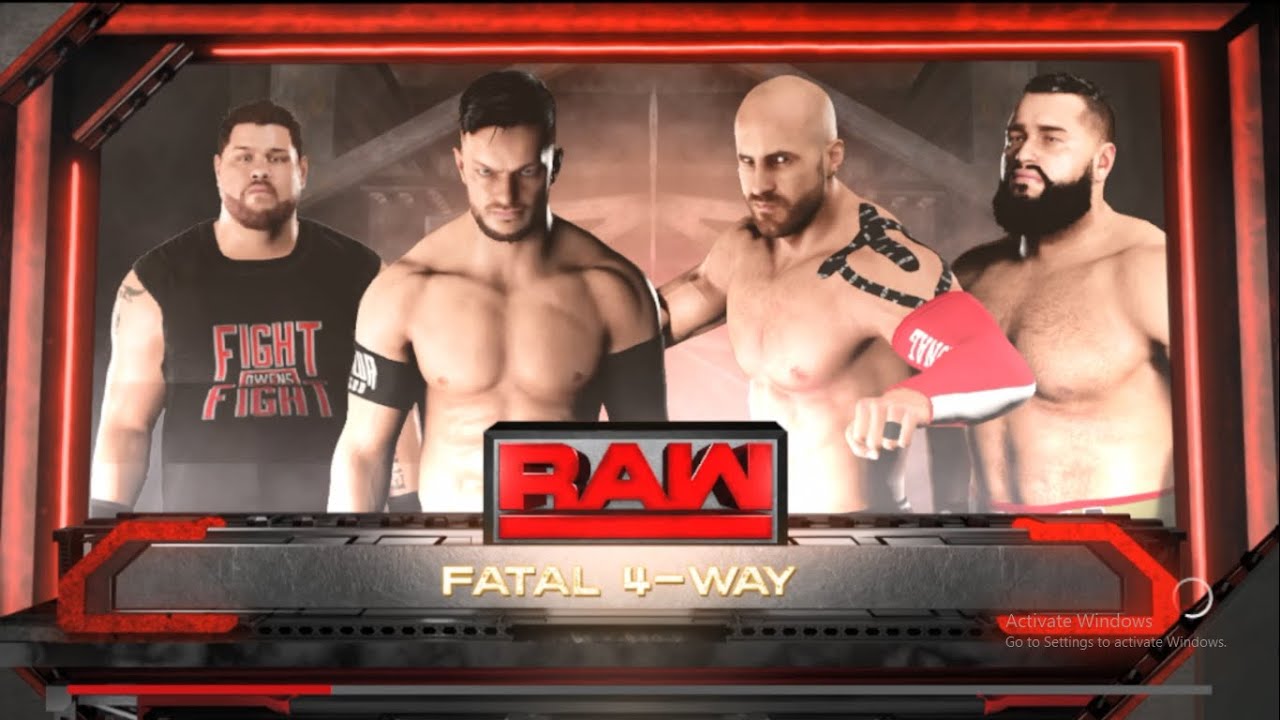 Finn Vs Kevin Vs Cesaro Vs Rusev Fatal 4-Way Qualifying Match For Universal TitleIWWE2K18PcGameplay.