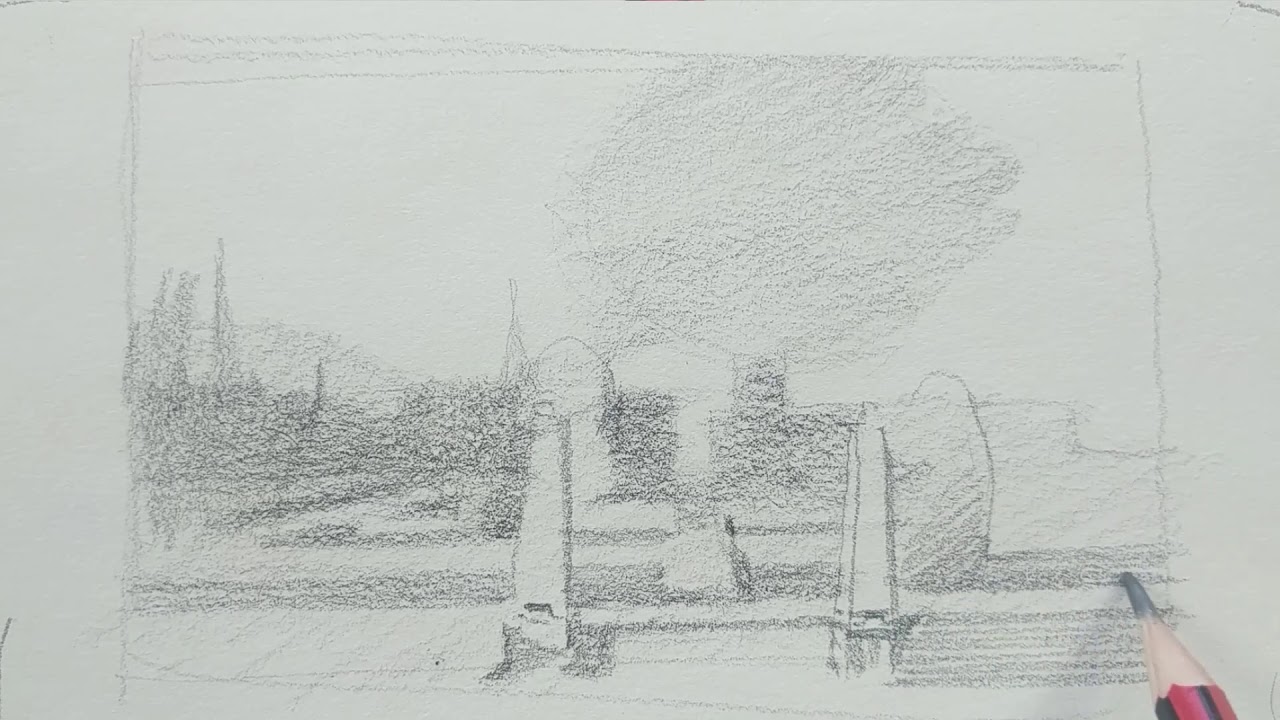 Sketching a landscape using values