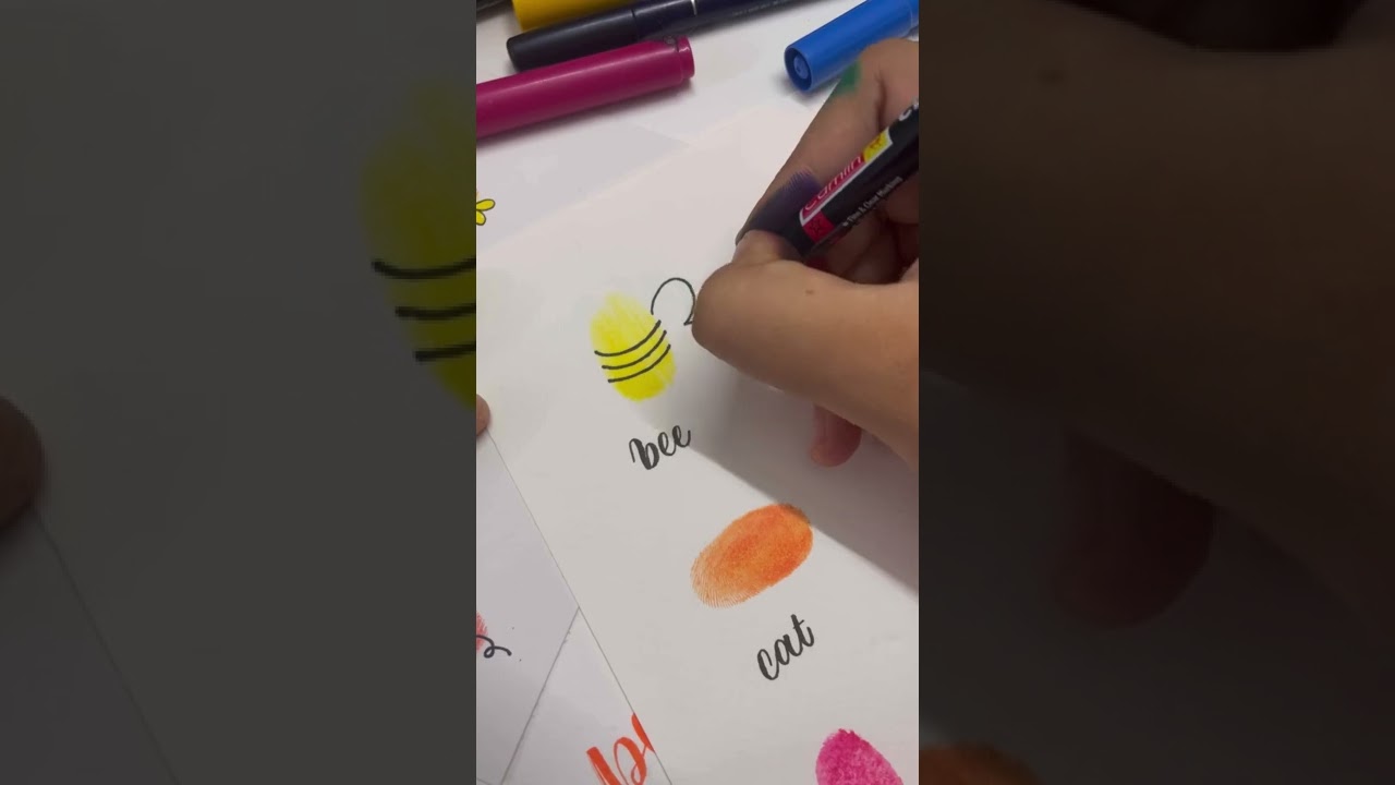fingerprint art 🐝 #painting #artforkids #fingerprintart #artist #create #painting