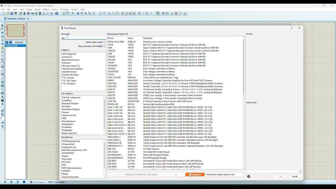 Flash an LED by C Programming using Microchip Studio and Proteus