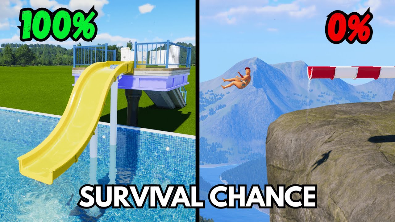 100% vs 0% Survival Chance Water Slides #4 – Planet Coaster 2