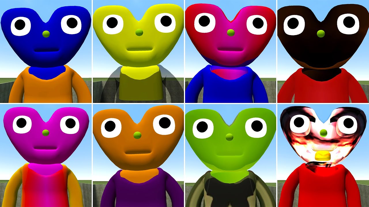 ALL COLORS HOART 3D SANIC CLONES MEMES in Garry's Mod !