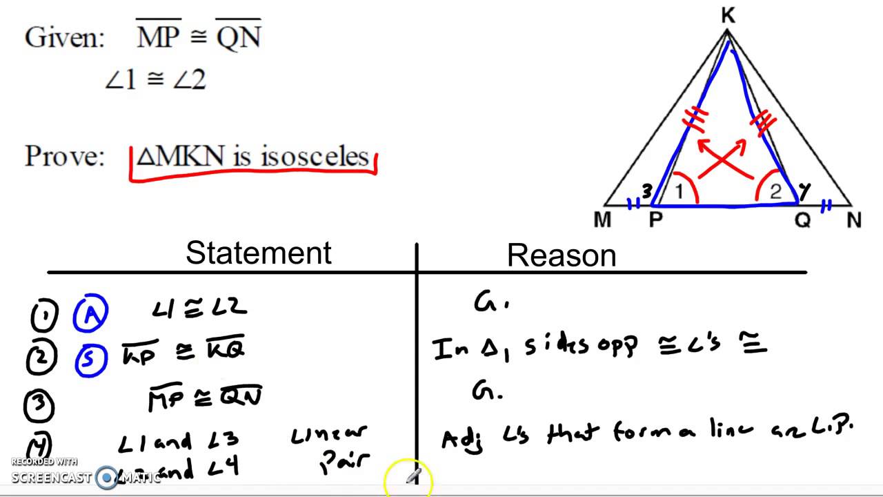 Working with Isosceles Triangle Theorems