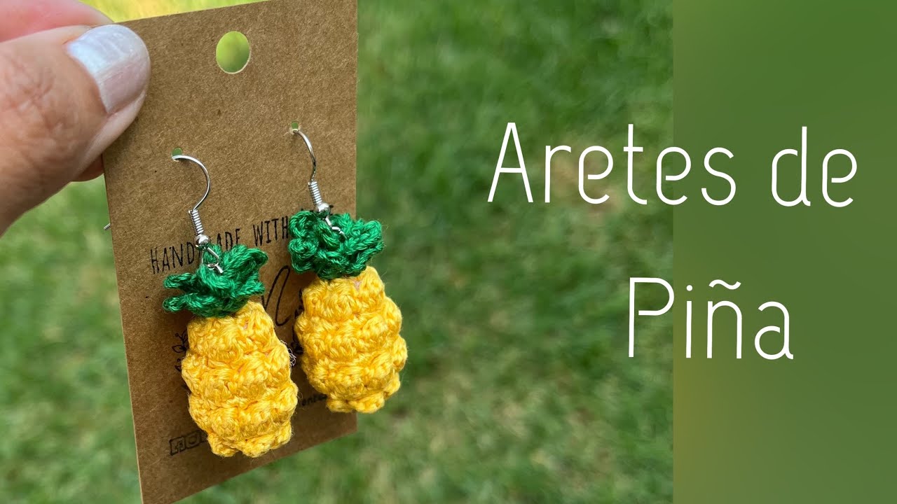 Aretes de Piña tejidos.