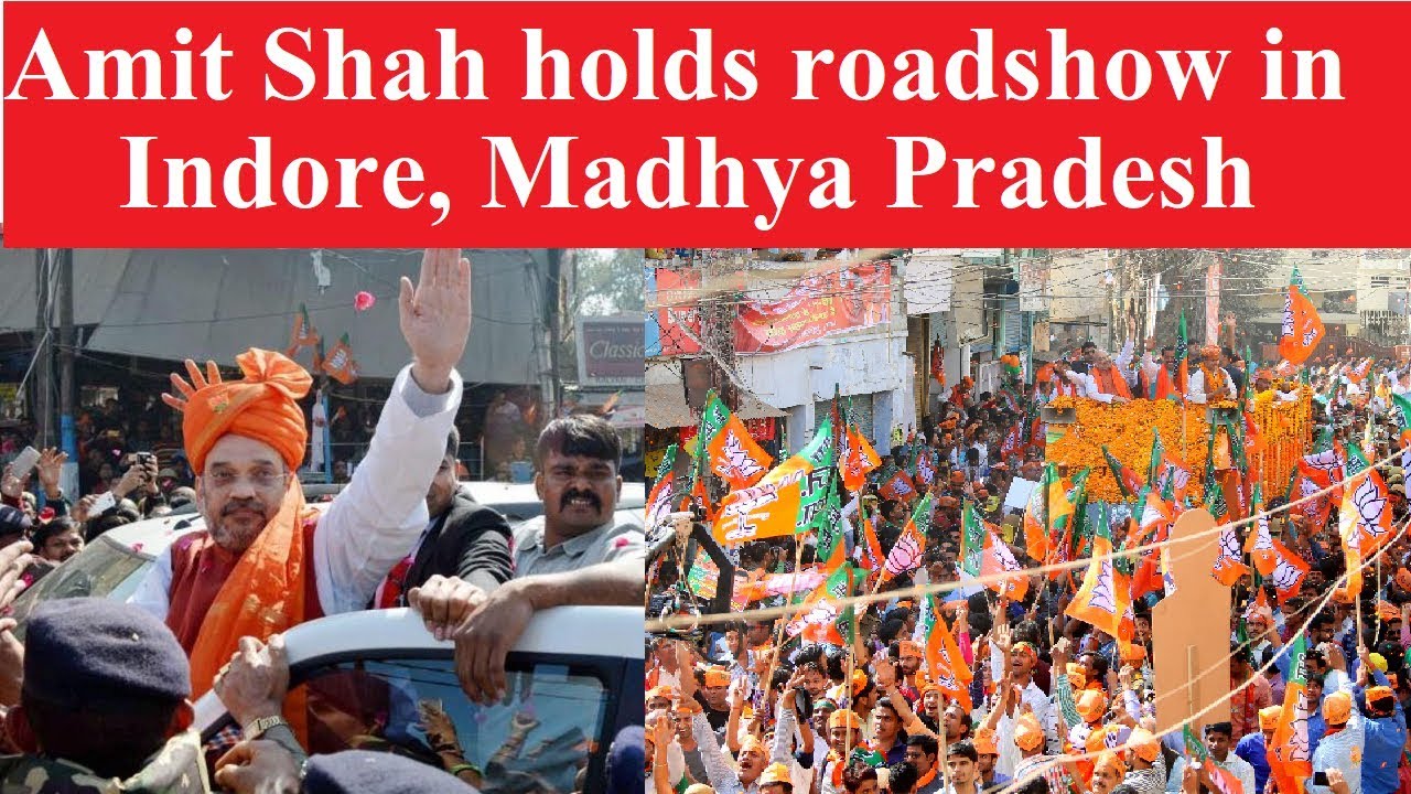 Madhya Pradesh Assembly Election: Amit Shah holds roadshow in Indore on final day of campaign
