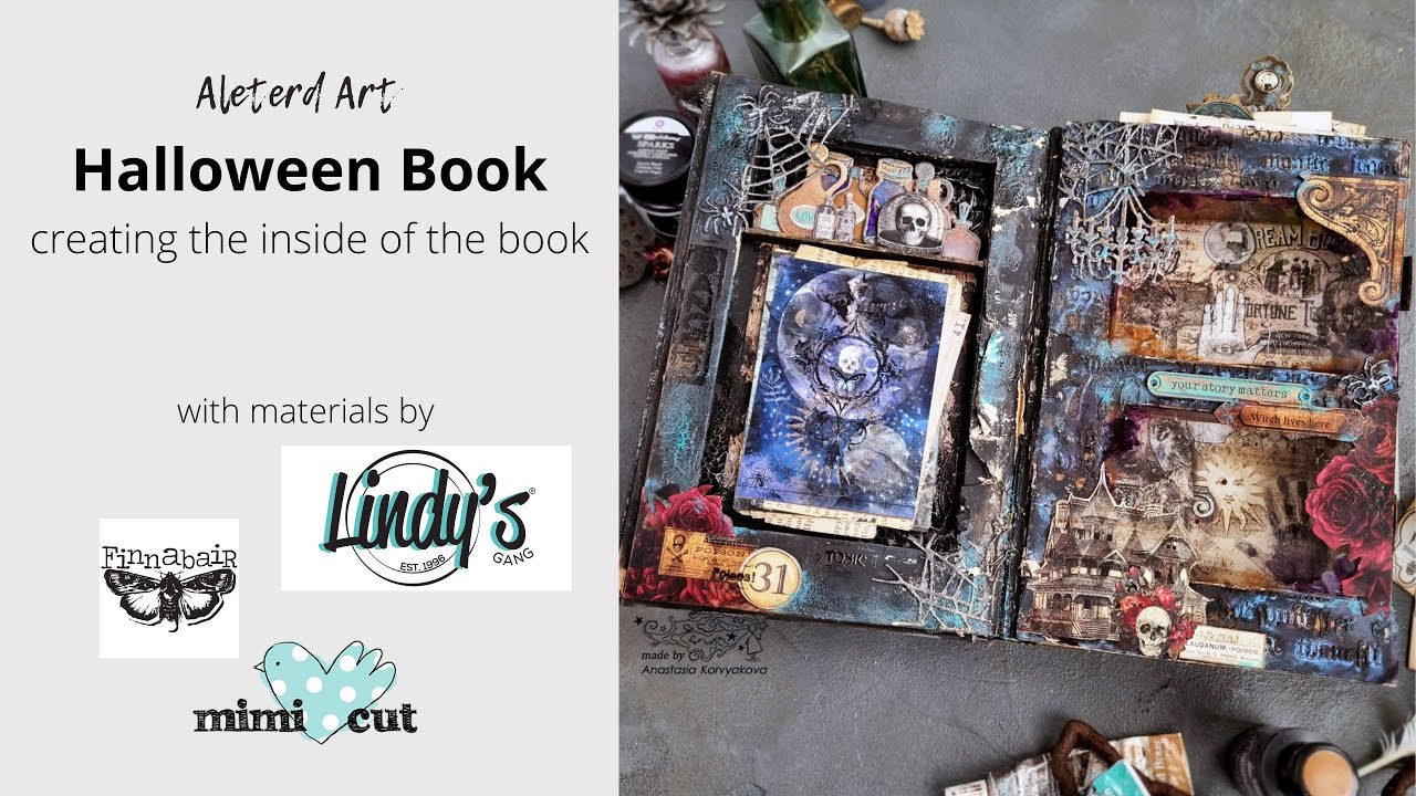 Altered Art - Mixed Media Halloween Book/ Inside