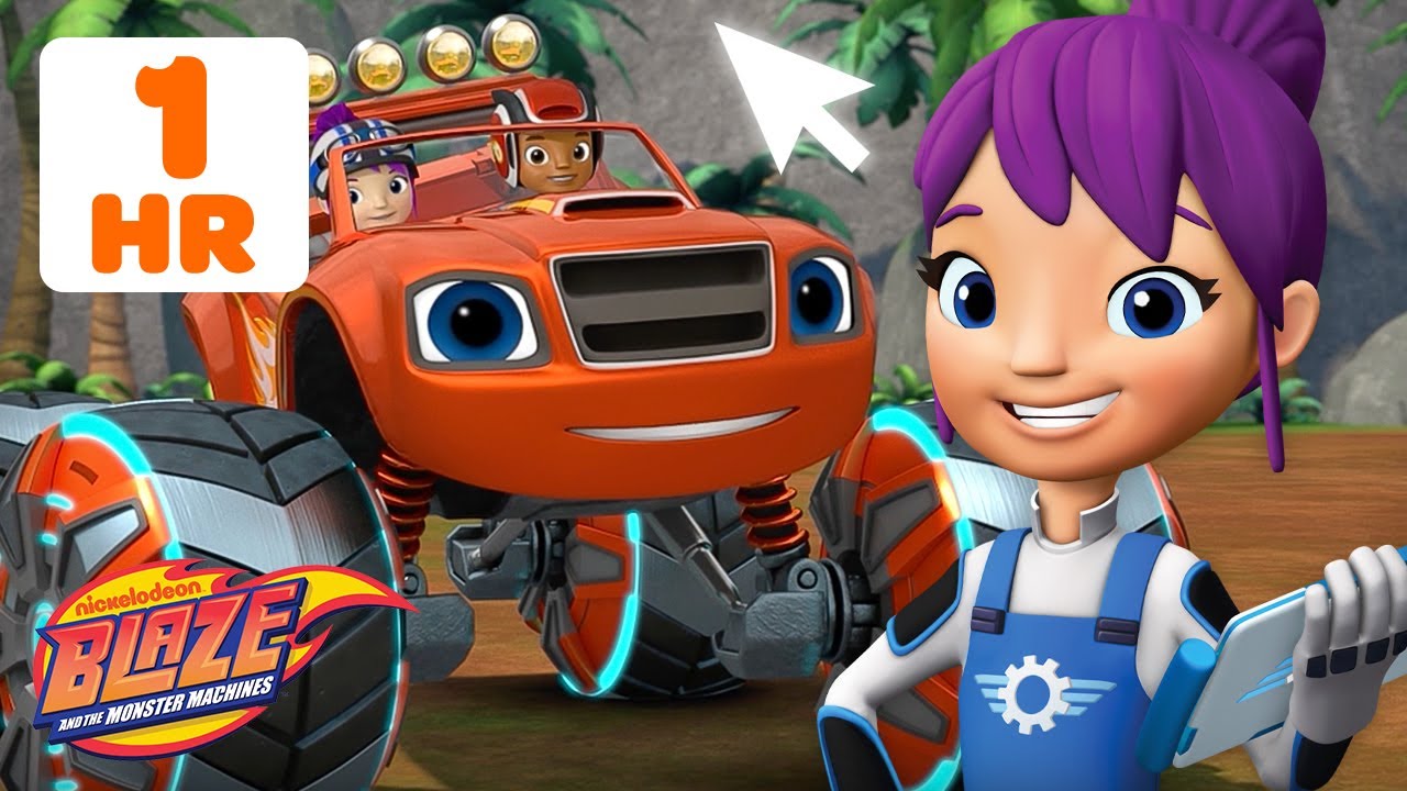 1 HOUR of Gabby's Mechanic Missions with POWER TIRES Blaze! 🧰 w/ AJ | Blaze and the Monster Machines