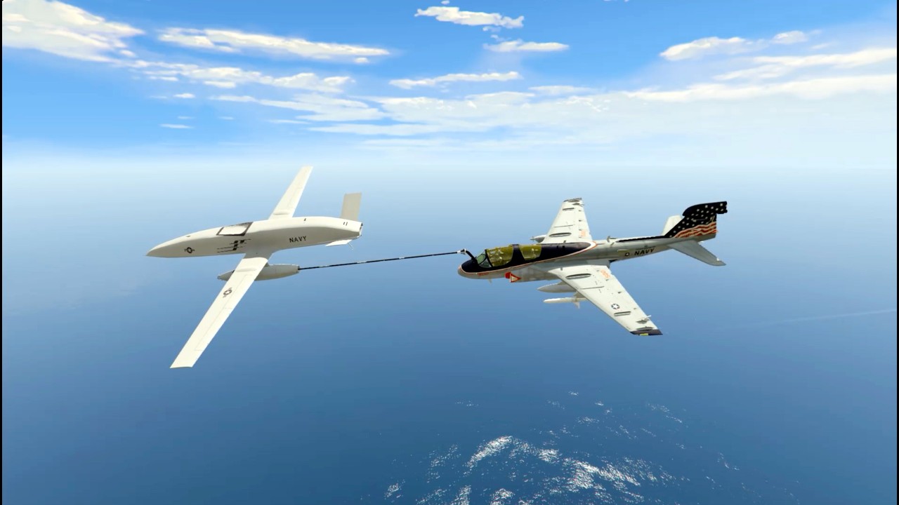 MQ-25 and MQ-4C Drone Operations in Warning Area 294 (GTA5)