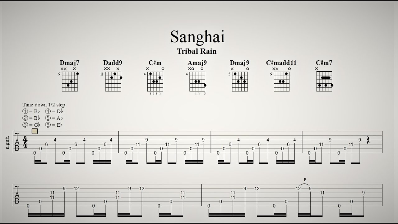 Sanghai - Tribal Rain Full song TAB
