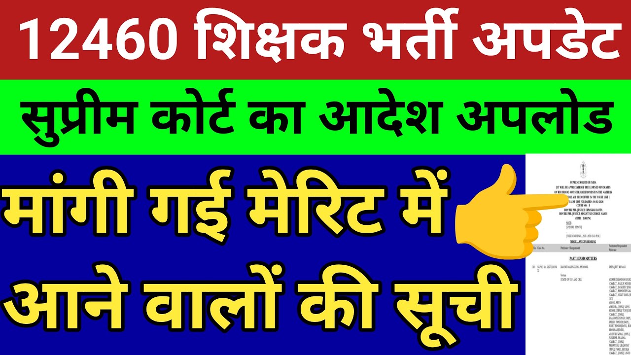 12460 शिक्षक भर्ती में जिला वरीयता लागू होगी? सुप्रीम कोर्ट आदेश के बाद सूची जारी?बजट 2026 खास बातें