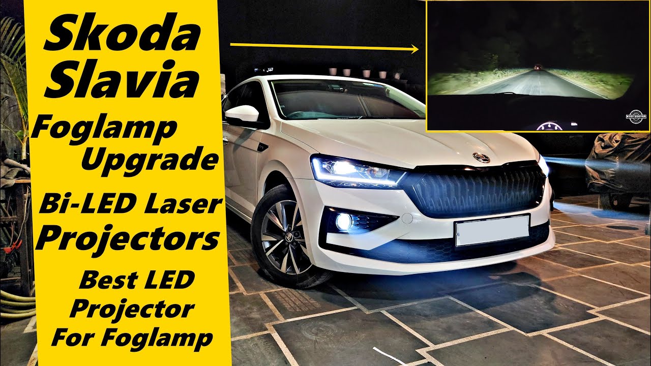 Skoda Slavia Foglamp Upgrade With Bi-LEd Laser Projector Setup | Best Projectors For Foglamp