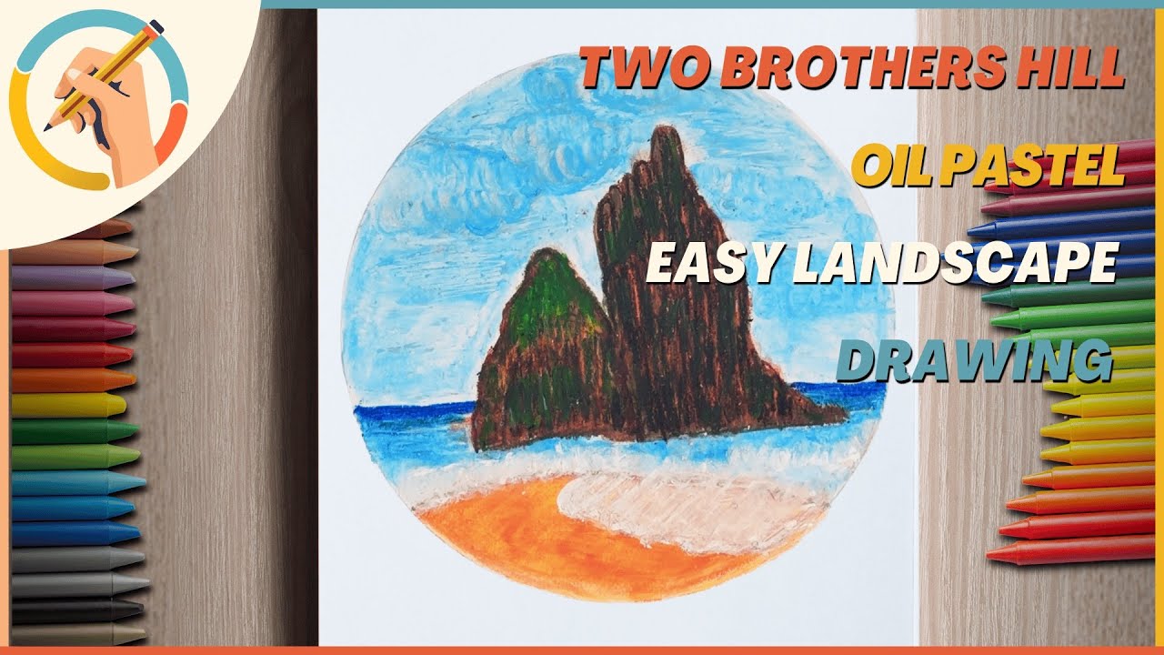 How to Draw Two Brothers Hill Scenery | Easy Landscape Drawing