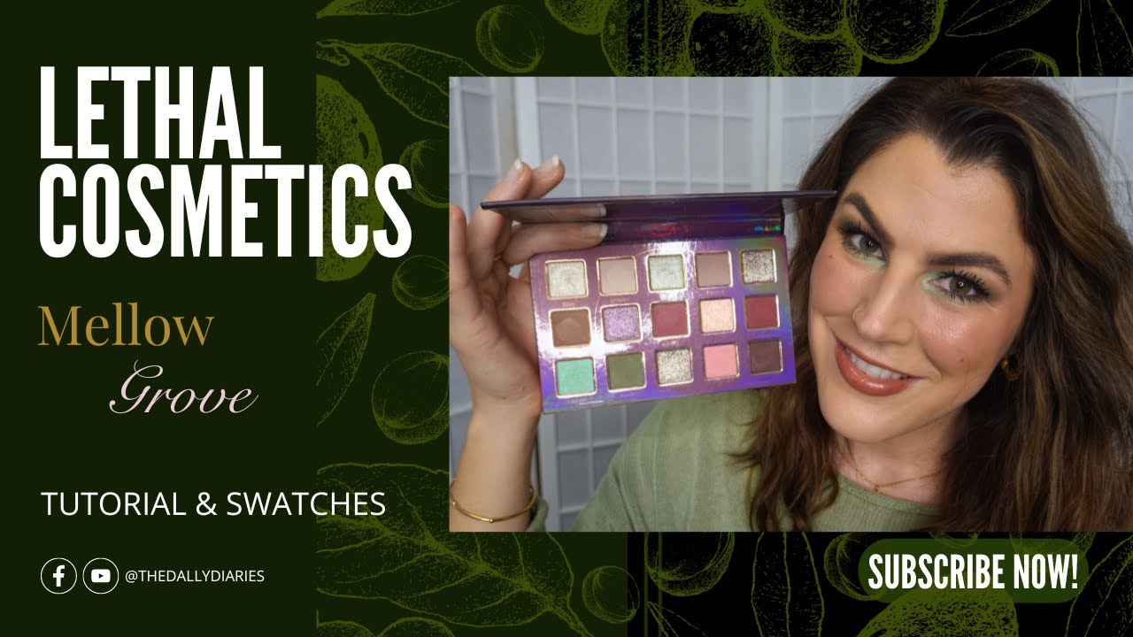 NEW Mellow Grove Eyeshadow Palette Tutorial and Swatches,  | Indie Brand Lethal Cosmetics
