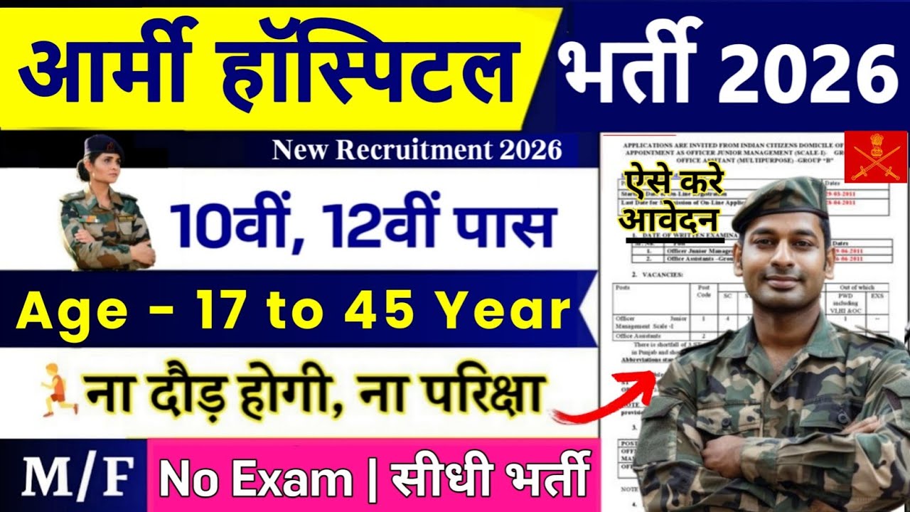Army Hospital Vacancy 2026 | Army Hospital Recruitment 2026 | 10th Pass | Army Hospital Bharti 2026