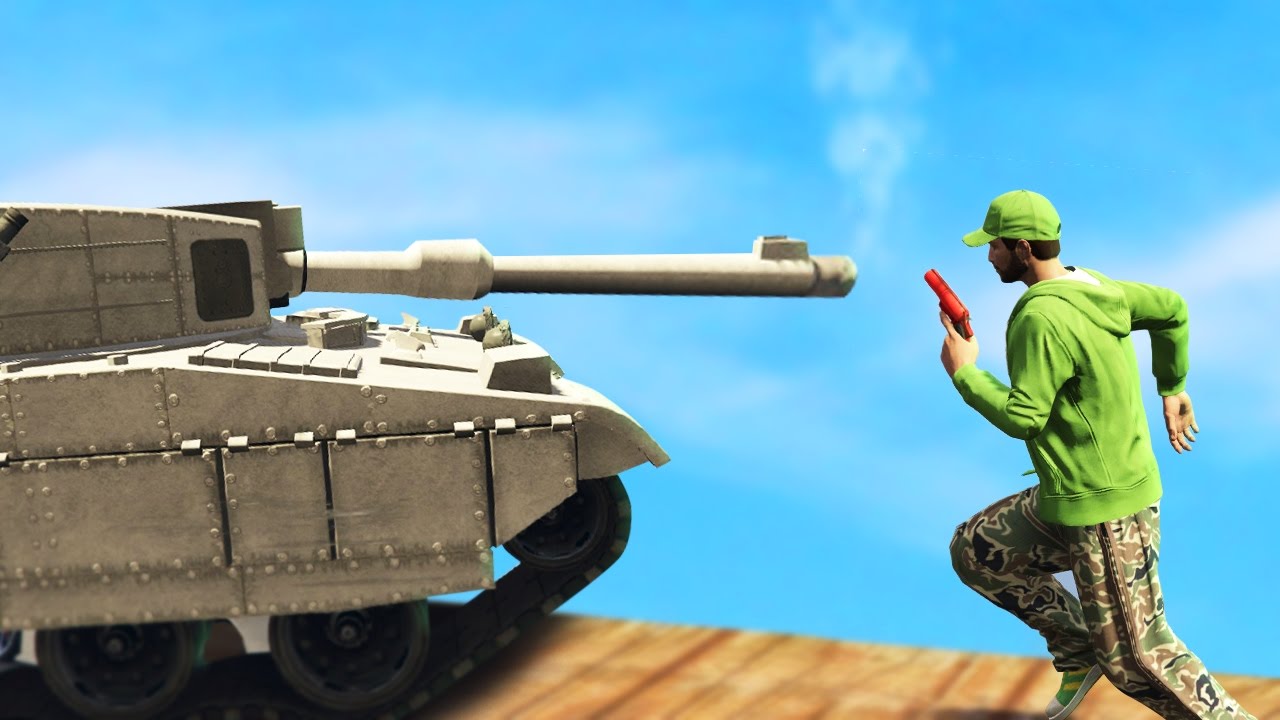 ЖЕЛЕЙКА ПРОТИВ ТАНК! КТО ПОБЕДИТ?! (Смешные моменты GTA 5)