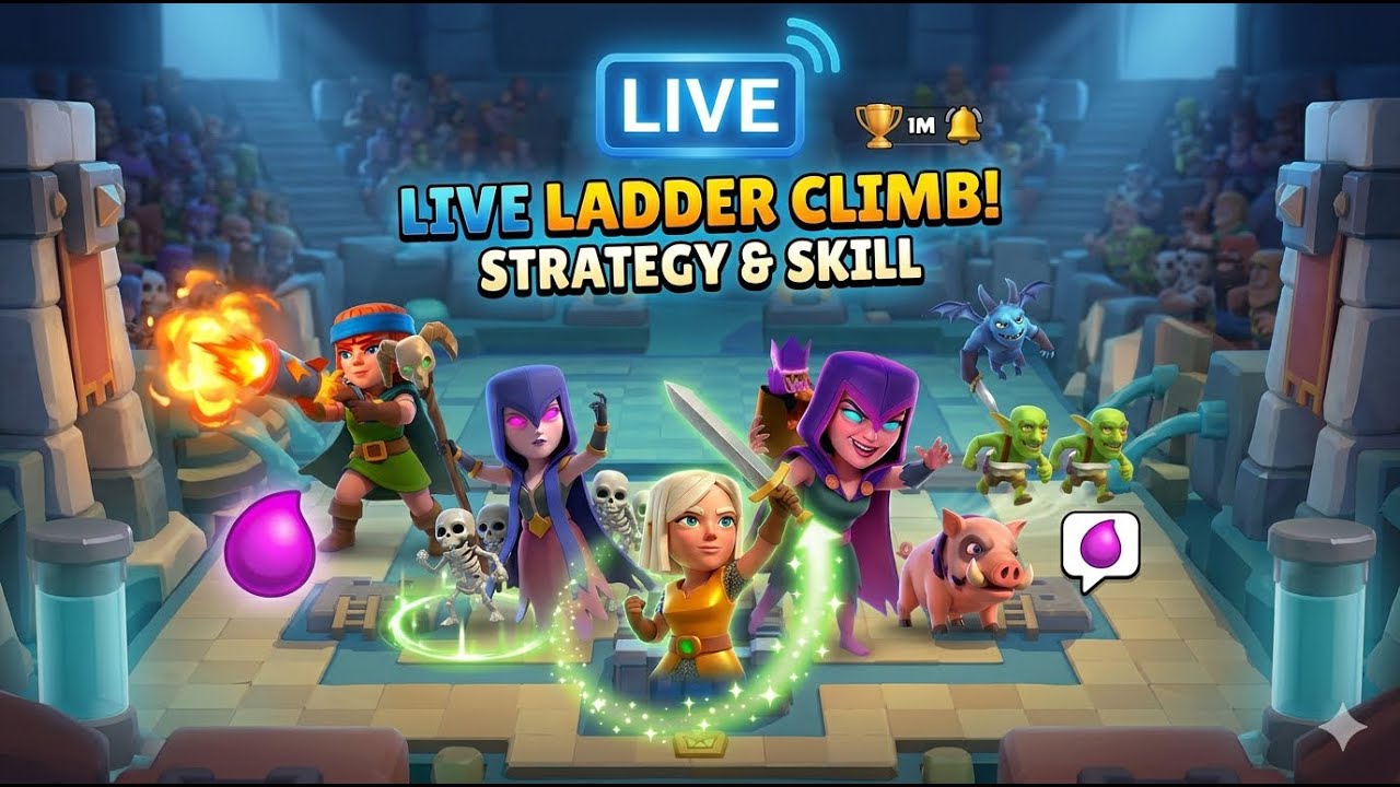 🔴 LIVE: 7x Elixir CHAOS & Ladder Push! (Healer + Witches Deck) | Clash Royale