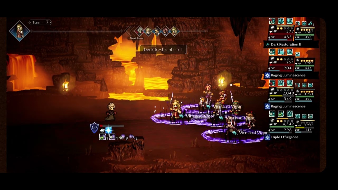 Octopath COTC Defeating Berecain lvl 100 NPC without allies