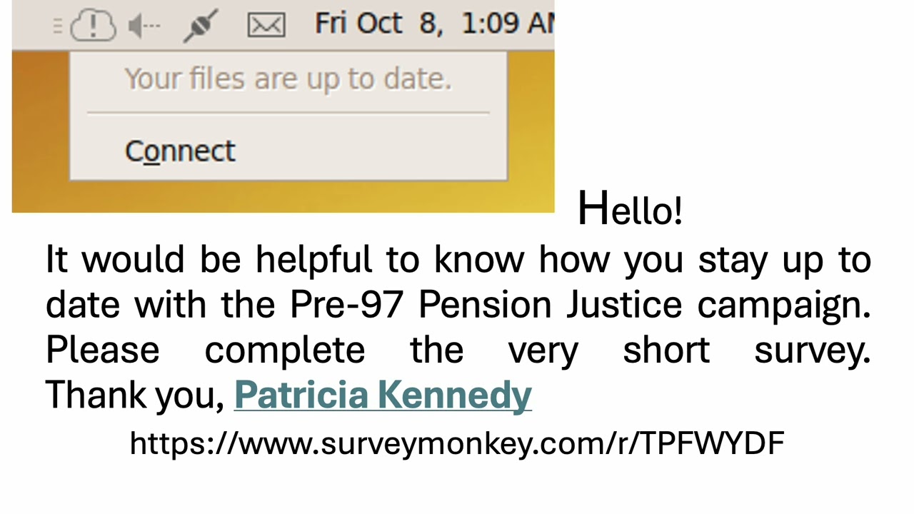 Survey - how do you stay in touch with the Pre-97 Pension Justice Campaign