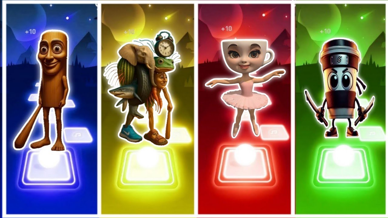 Ballerina capuchina VS Tralala Trala VS Tung Tung sahur Tiles Hop EDM Rush
